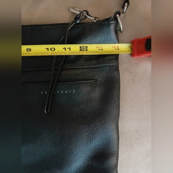 Sanctuary 100% Leather Black Large Festival Crossbody Boho Purse-GUC - Picture 8 of 14